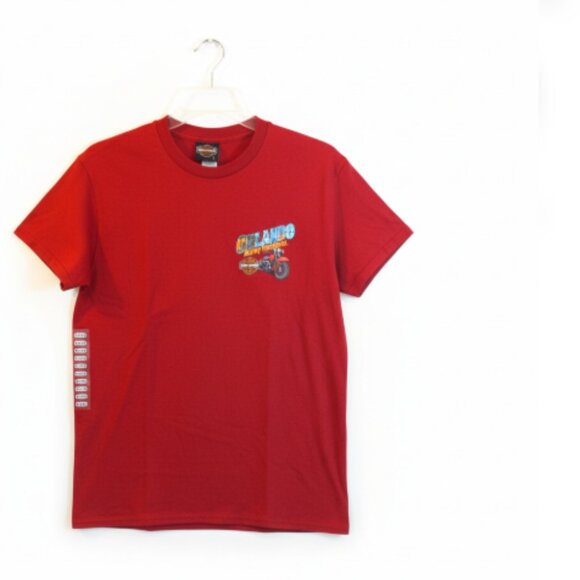 Harley Davidson Orlando Florida T Shirt Mens Small Red Biker Motorcycle Tee - Picture 13 of 14